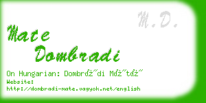 mate dombradi business card